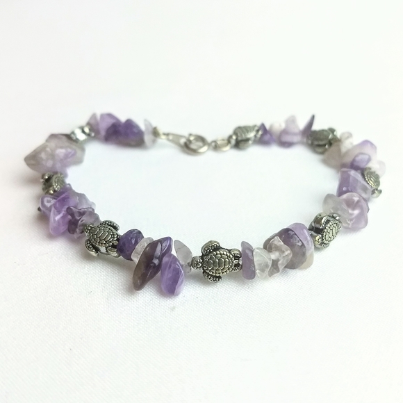 Piece #301 "Purple Turtles" Amethyst Jewelry Set - Picture 3 of 4